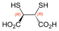 (2R,3R)-2,3-dimercaptosuccinic-acid-2D-skeletal-B-configurations-labelled.png